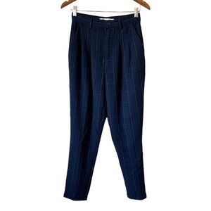 🎃3/$25🎃 Twik Simons Plaid High Rise Soft Stretchy Relaxed Trouser Pants Blue